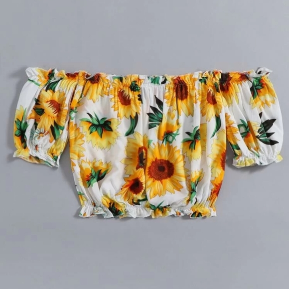 Tops Sunflower Print Blouse Nwot Poshmark